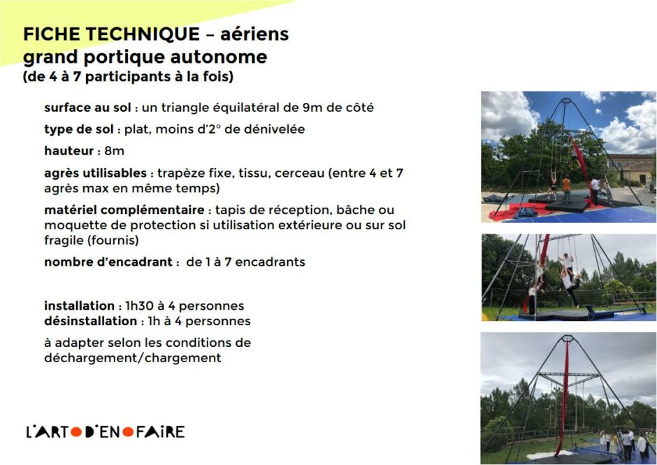 fiches techniques aeriens portique autonome