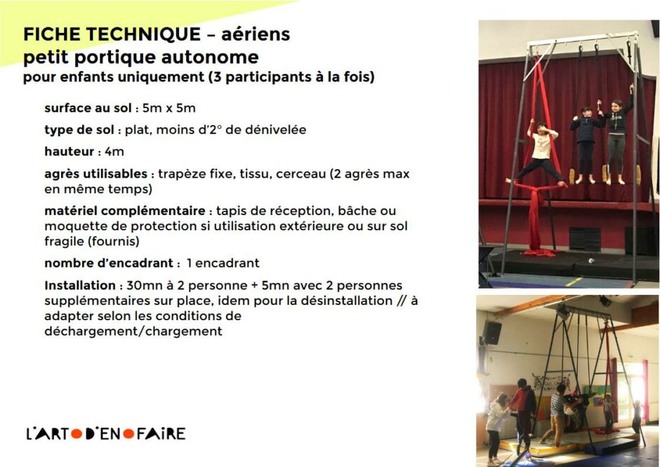 fiches techniques aeriens petit portique