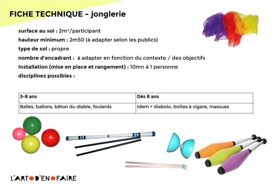 fiches techniques jonglerie