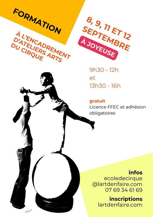 formation à l'encadrement d'ateliers cirque