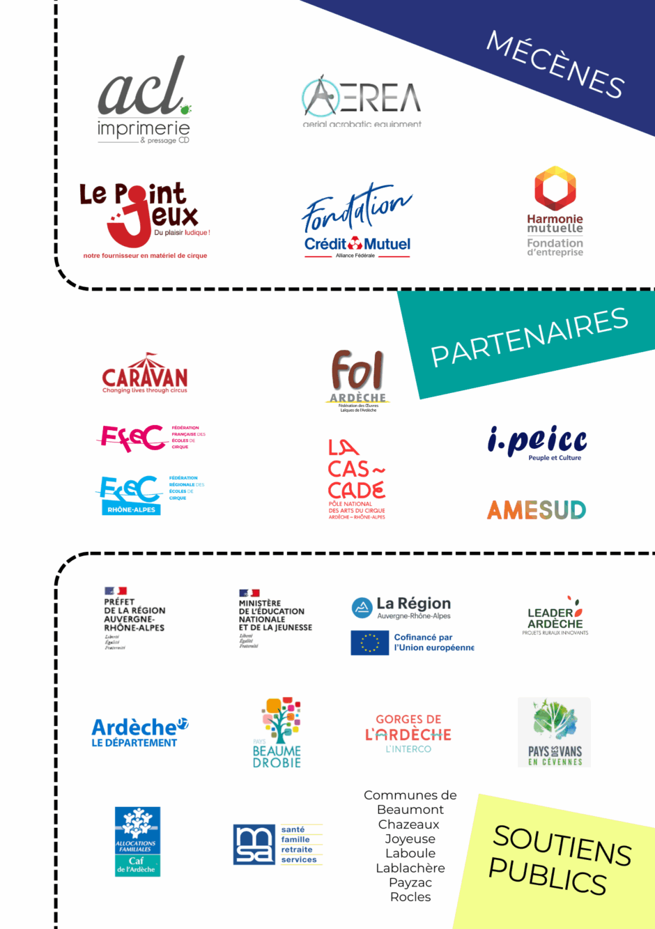 partenaires et mécènes de l'art d'en faire