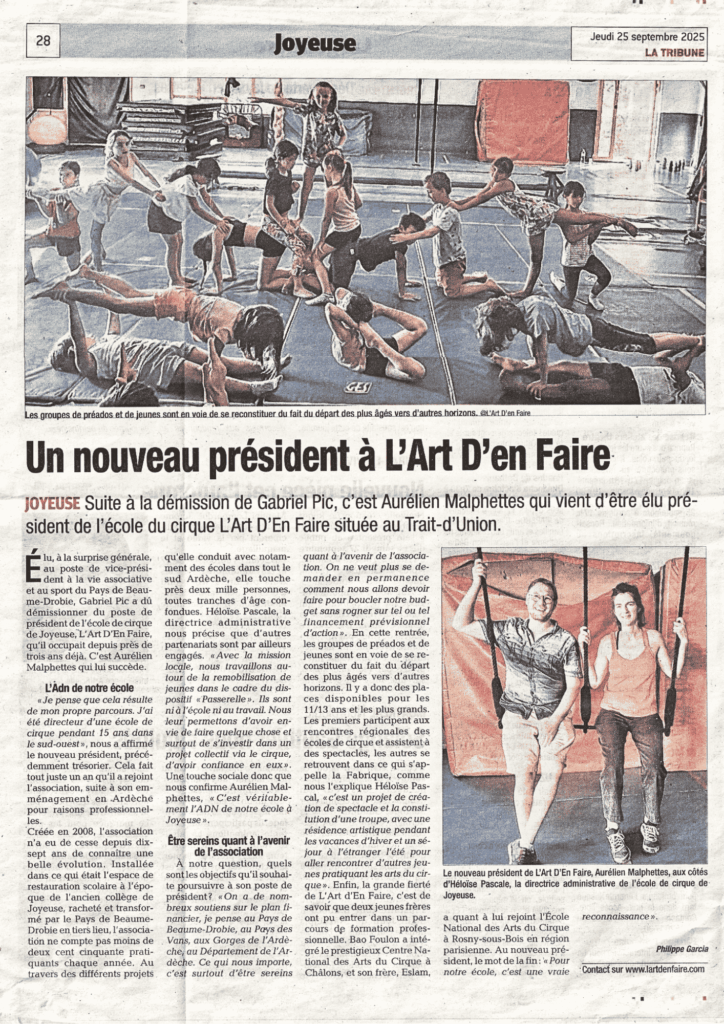 article la tribune changement de président