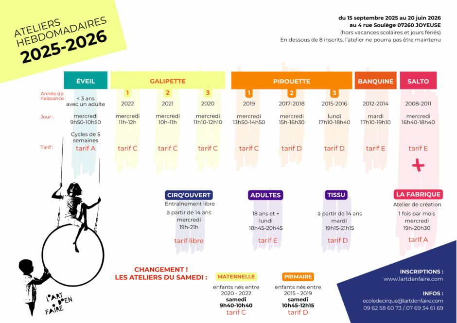 ateliers cirque hebdo 2025-2026