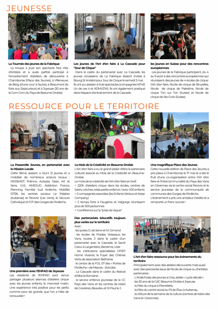 ça c'est passé à l'art d'en faire, école de cirque ardèche