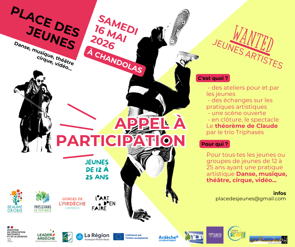 place des jeunes 2026 avec les communautés de communes beaume drobie, pays des vans en Cévennes et gorges de l'Ardèche