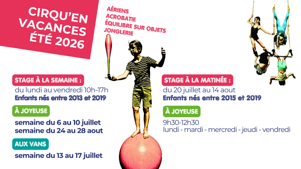 Stages vacances joyeuse les vans cirqu'en vacances