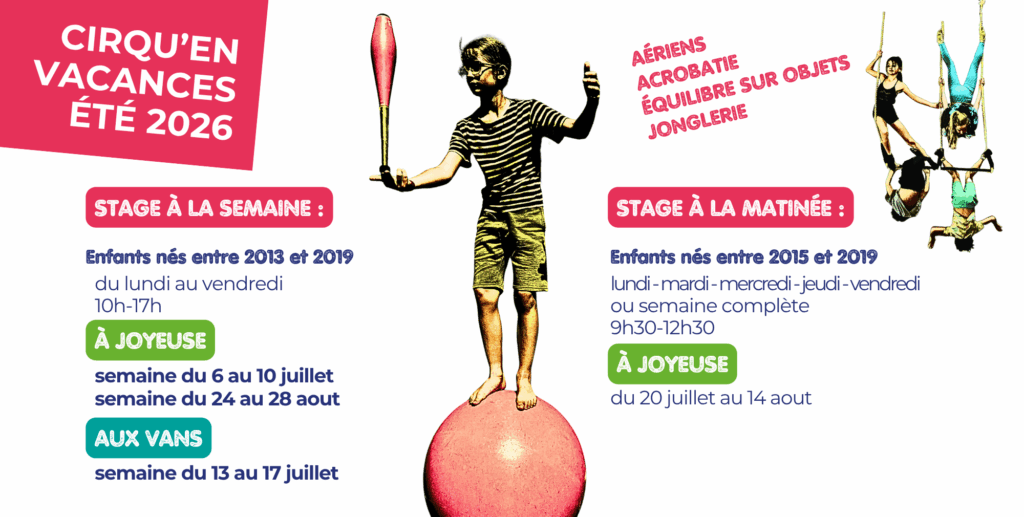 cirqu'en vacances stages cirque ardeche été 2026