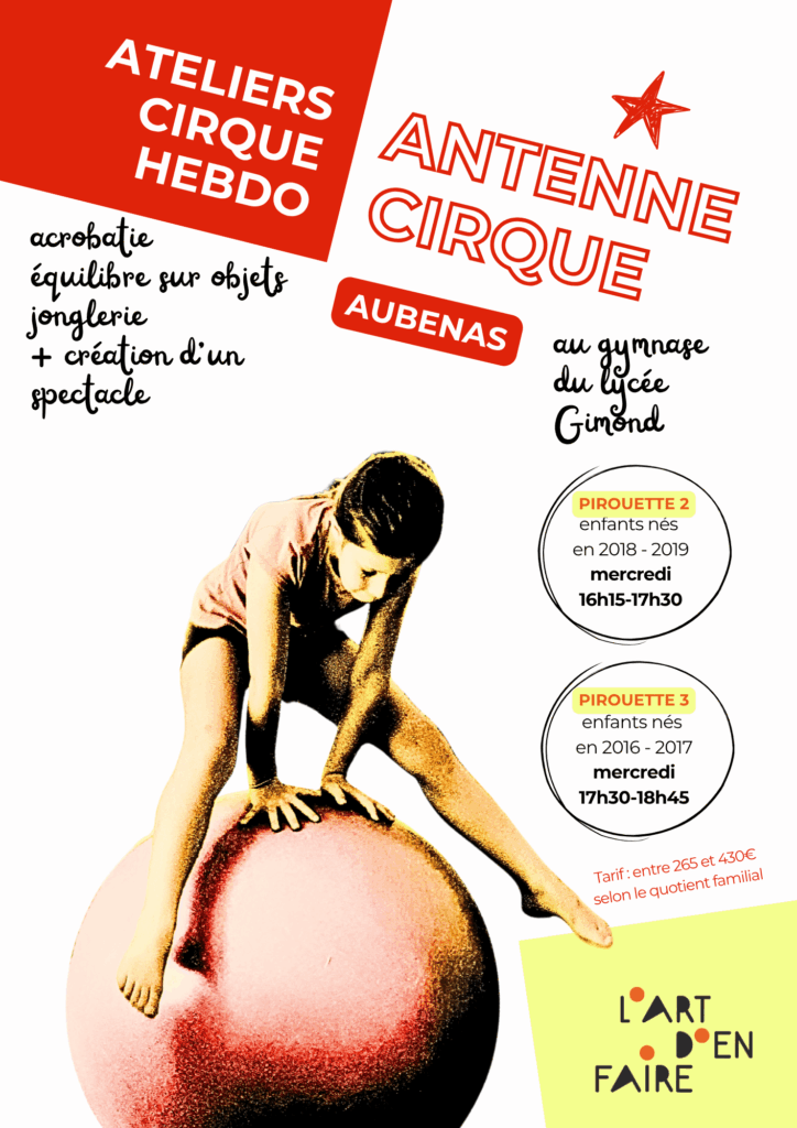 ateliers cirque hebdomadaires 2026-2027 à joyeuse