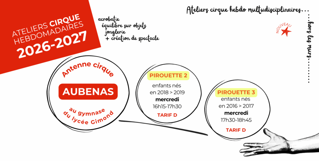 ateliers cirque hebdomadaires 2026-2027 à aubenas